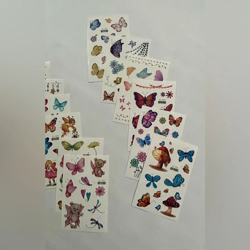 NEW Glitter Temporary Tattoo, 24 Sheets 240+ Glitter Metallic Tattoos